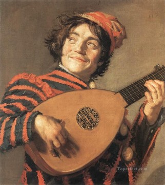 リュートを演奏する道化師の肖像画 オランダ黄金時代のフランス・ハルス Oil Paintings